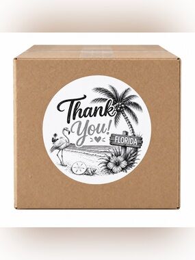 Florida Flamingo Thank You Stickers-100ct.